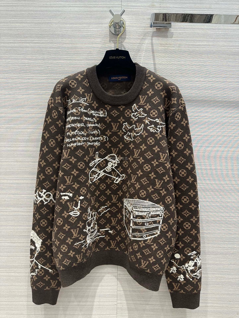 LOUIS VUITTON - 루이비통 1ABXYW 모노그램 자수 울 크루넥