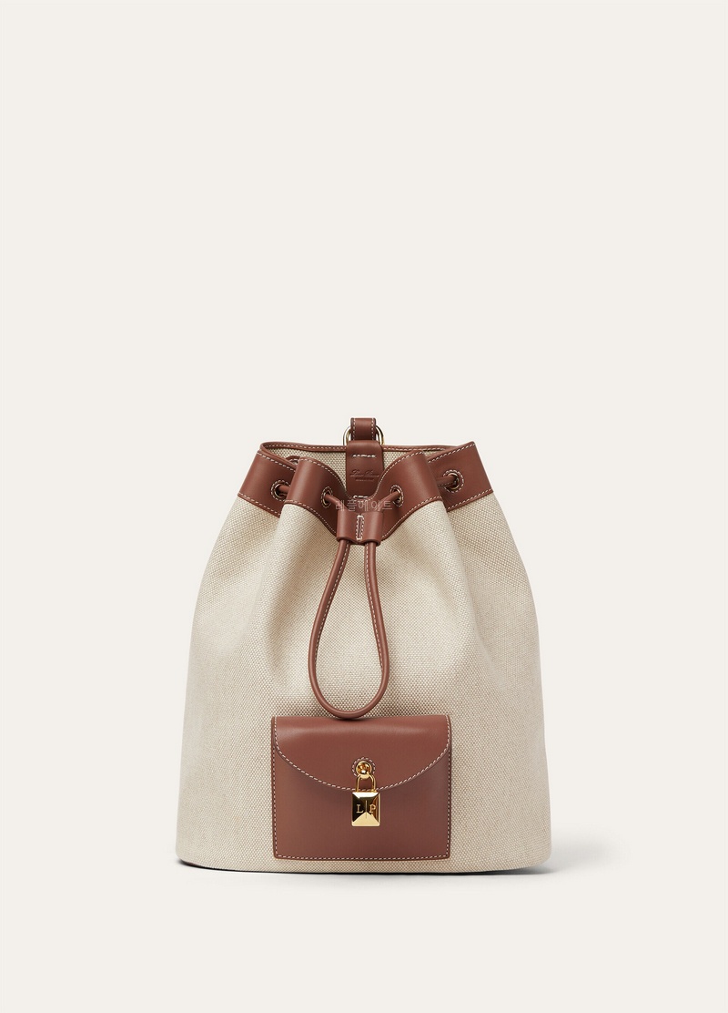 Loro Piana-로로피아나 FAP2477  내추럴 캔버스 엑스트라 드로스트링 L27 백팩