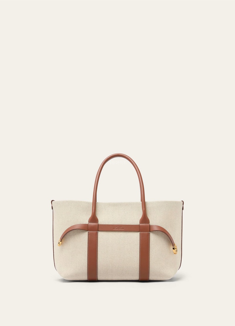 Loro Piana-로로피아나 FAO7477 내추럴 캔버스 기에라 스몰 쇼퍼백
