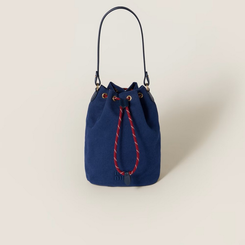 MIUMIU-미우미우 5NR038_2IA7_F04GM 미우미우 블루 개버딘 파우치