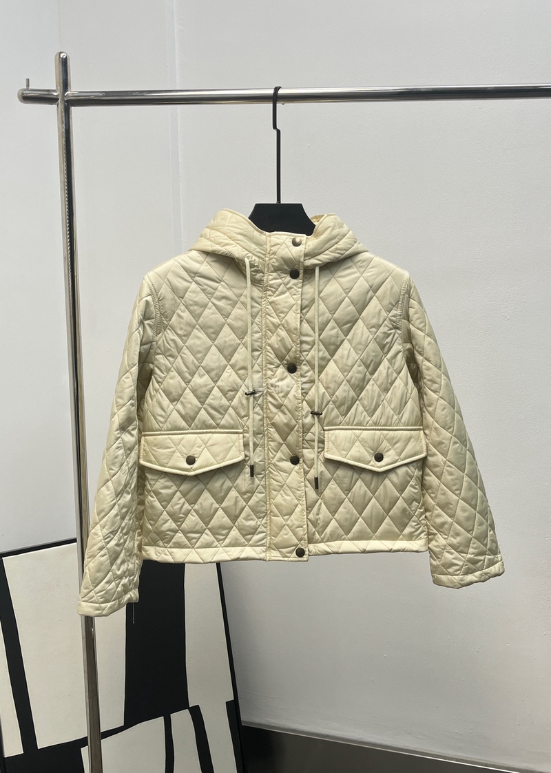 BURBERRY - 버버리 Cropped Quilted Nylon Hooded Jacket