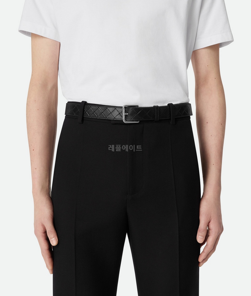 보테가 베네타 - BOTTEGA VENETA 837724V0AQ18803 Intrecciato Stamp Belt (35MM)