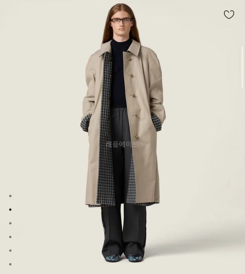 MIUMIU - 미우미우 MS2131_1798_F04U0_S_OOO 리버서블 체크 트렌치 코트