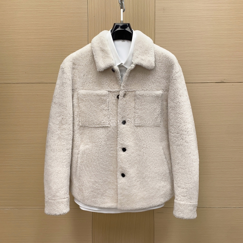 BOTTEGA VENETA-보테가 베네타 796554V4AX0 9908 초크 시어링 오버사이즈 셔츠 재킷